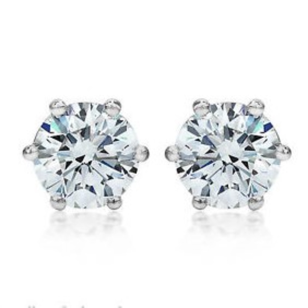 1.5 CT Diamond AAA CZ Earring 925 Sterling Silver